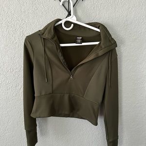 Green Active Work Out Cropped Jacket